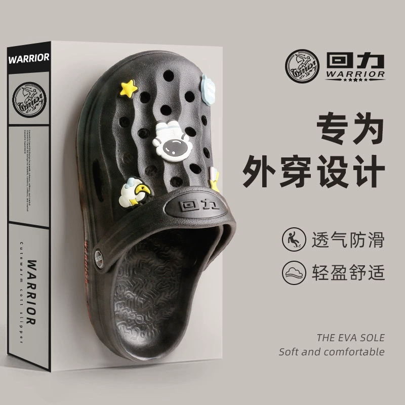 Мужская летняя обувь с откидной спинкой, мужская летняя верхняя одежда, нескользящие пляжные сандалии на толстой подошве из ЭВА, мужские двухслойные сандалии