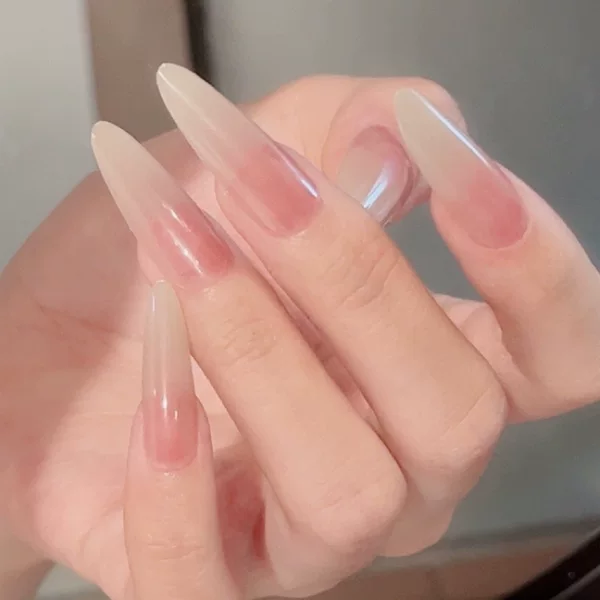 30 Pieces of Wearing Nail Art Ganlu Temple European and American Light Luxury White French INS Style Nail Art Patch Removable
