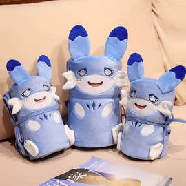 可爱卡通动物卷毯午睡午休毯子空调毯膝盖毯小毯子旅行毛毯