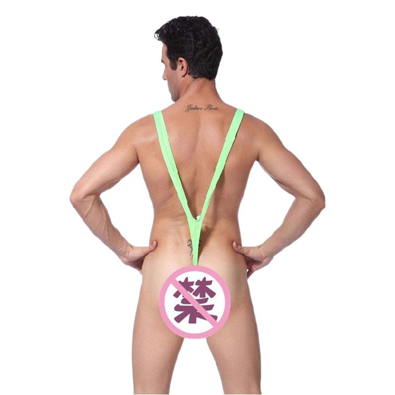 De los hombres de una pieza bikini sexy mono BiB Tanga traje de baño V-correa calzoncillos