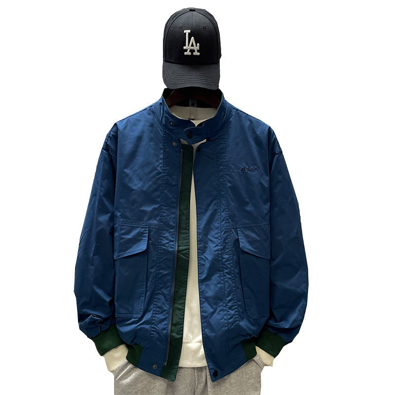 Primavera y otoño nuevo retro versátil chaqueta de piloto casual para hombres Marca de moda estilo japonés collar chaqueta de ropa de trabajo para hombres