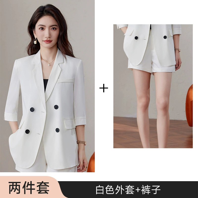 Thin summer classic suit jacket for leisure, shorts, universal set, oversize