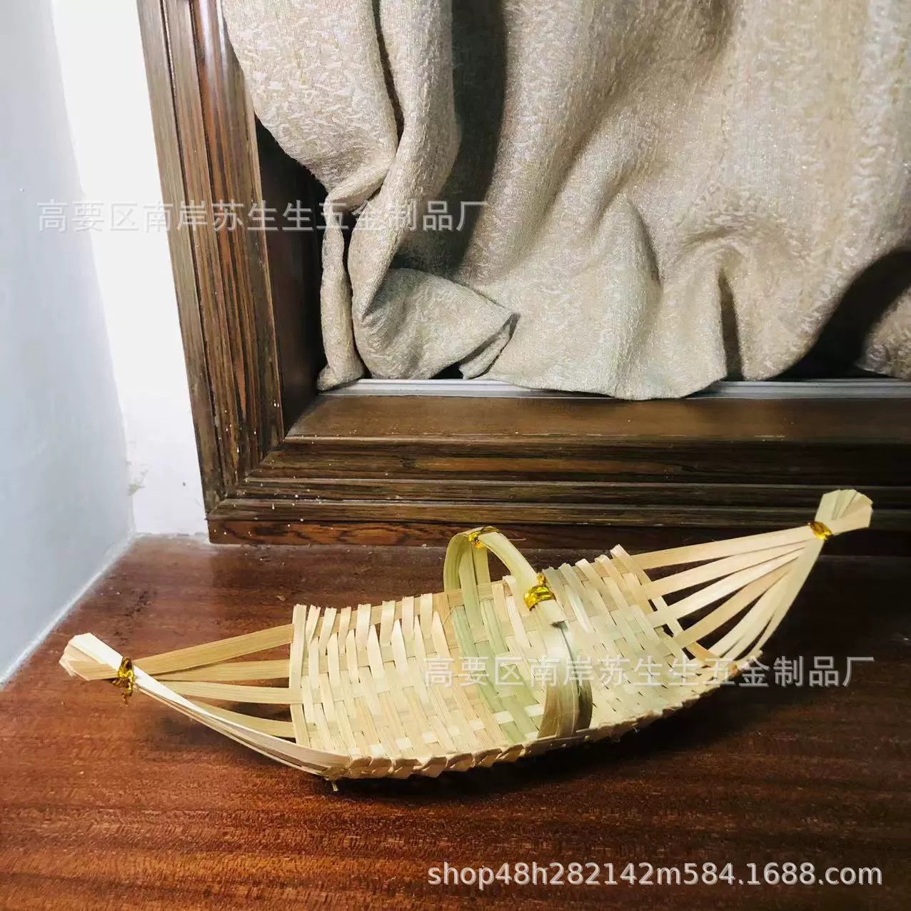 手编织竹制品INS跨境网红点心寿司工艺品竹渔船民宿