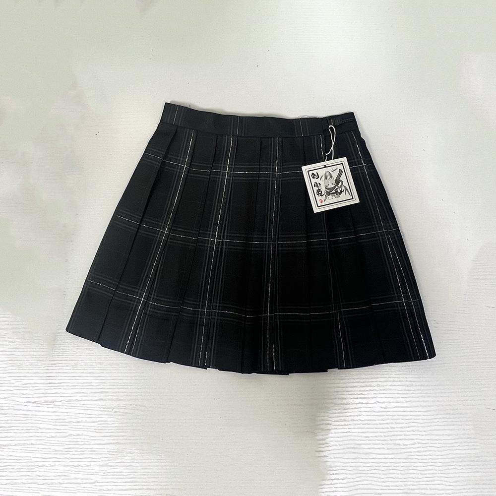 Черная клетчатая юбка 36 см + галстук-бабочка