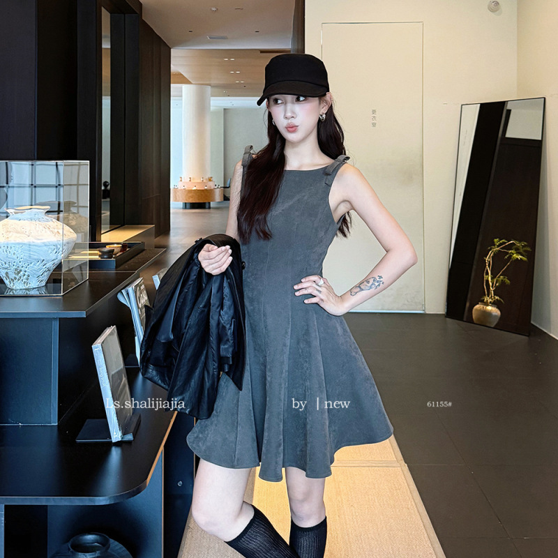 LS 法式优雅甜美修身连衣裙 广州十三行2025早秋新品女装61155#|undefined