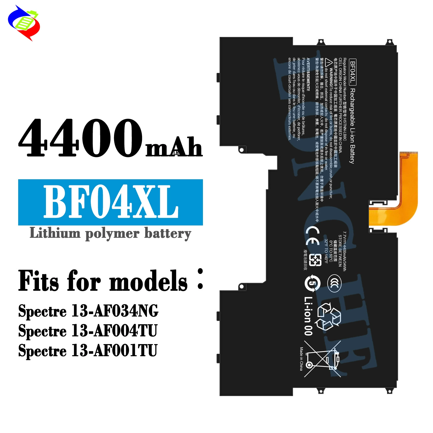 Аккумулятор для ноутбука HP Specter 13-AF034NG/13-AF004TU BF04XL