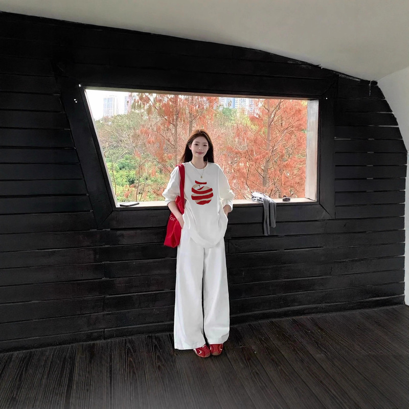 Fat mm Pure Cotton Long-Sleeved T-Shirt for Women 2025 New White Early Autumn Large Size Bottoming Shirt with Korean Loose Top Fat mm Pure Cotton Long-Sleeved T-Shirt for Women 2025 New White Early Autumn Large Size Bottoming Shirt with Korean Loose Top