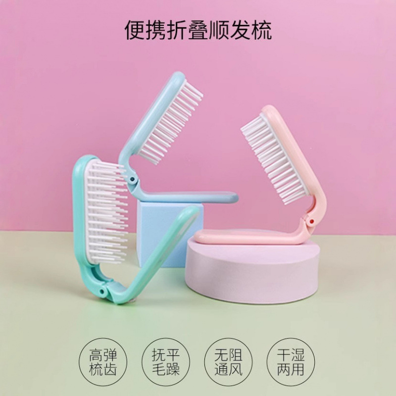 Foldable Small Comb, Portable Travel Comb, Mini Plastic Hair Comb for Curly and Straight Hair, Dual-Purpose Comb