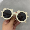 Children's sunglasses suitable for men and women girl's, cartoon matte fashionable glasses solar-powered, with little bears