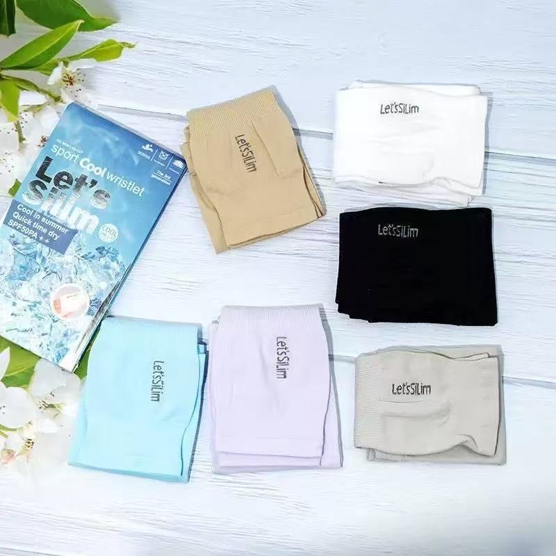Mangas de seda de hielo con orificio para pulgar en caja, Nailon, Protección UV, Transpirable, para Deportes y Ciclismo