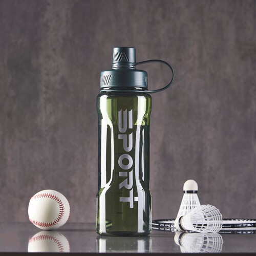 Large-capacity sports water bottle, shockproof and leak-proof plastic summer cup, suitable for men, high-temperature resistant PC space water cup