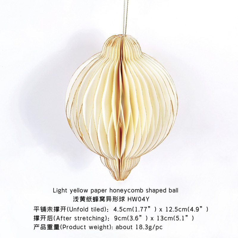 Decoración navideña Colgante de bola de panal Juego de 5 piezas Decoración de árbol de Navidad Papel Panal Decoración de árbol de Navidad Decoración de fiesta