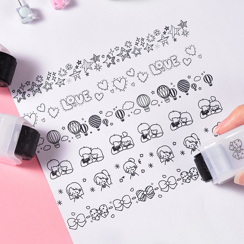 Cartoon Pattern Lace With Children's Knurling Seal Creative Seal Graffiti Hand Account Diy Roller Lace Decoration Belt display picture 4