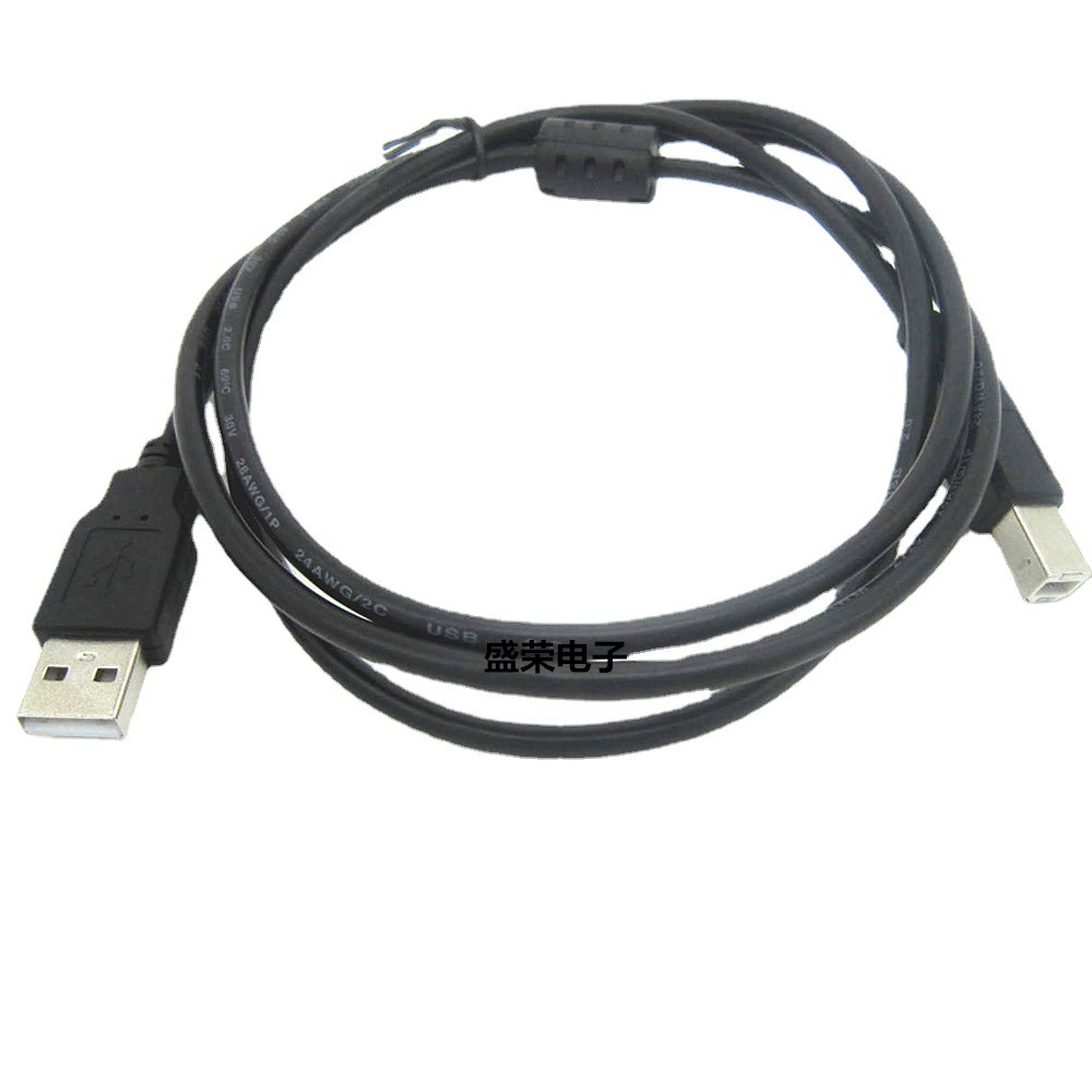 Кабель USB2.0 для принтера черный, USB — кабель для подключения принтера, длина 1.5 м, медный проводник