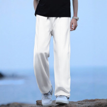2025跨境亚马逊直筒宽松休闲长裤男士夏季薄款亚麻时尚运动休闲裤