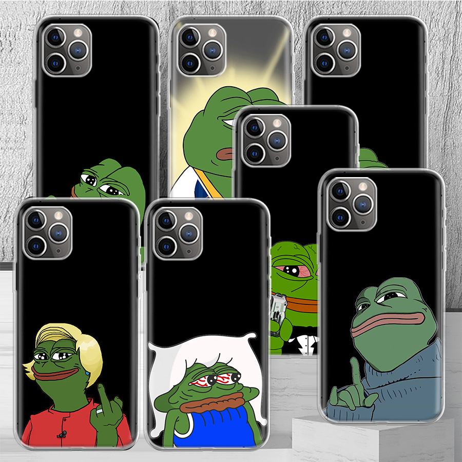For Apple Phone Case Cute Frog Party Sad Pepe Phone Case iPhone 14 13 Pro