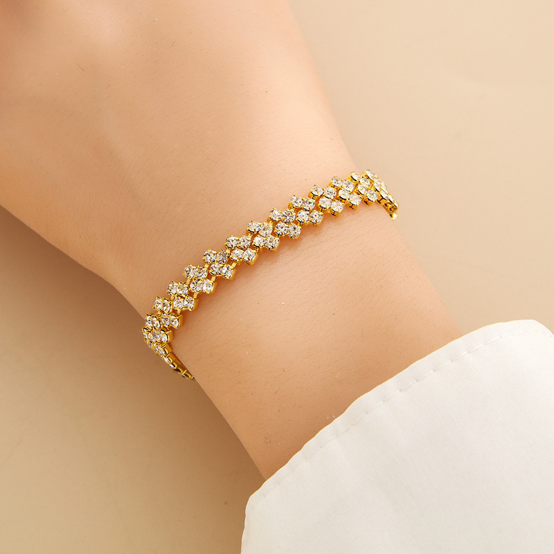 Cross-border hot-selling personalized irregular diamond diamond bracelet gold and silver summer beach bracelet bracele Cross-border hot-selling personalized irregular diamond diamond bracelet gold and silver summer beach bracelet bracele