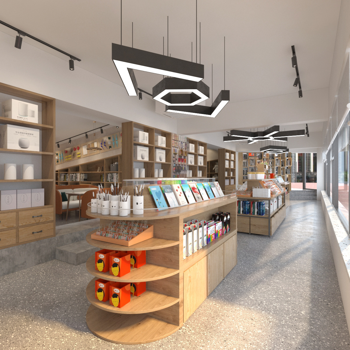 文具店 整店输出货架展示柜002