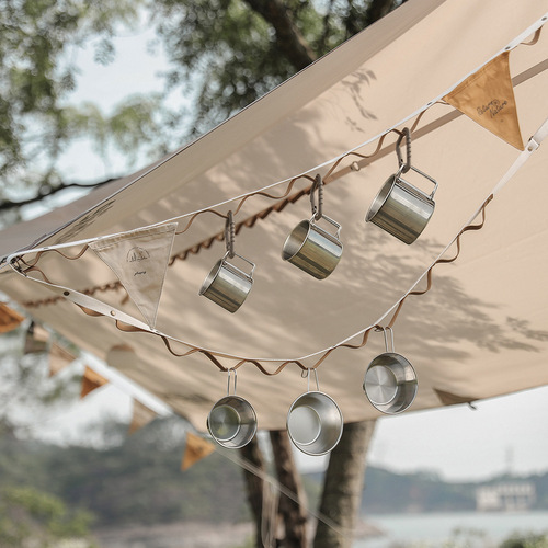 Outdoor clothesline travel leather leather PU canopy camping equipment webbing extended tent lanyard