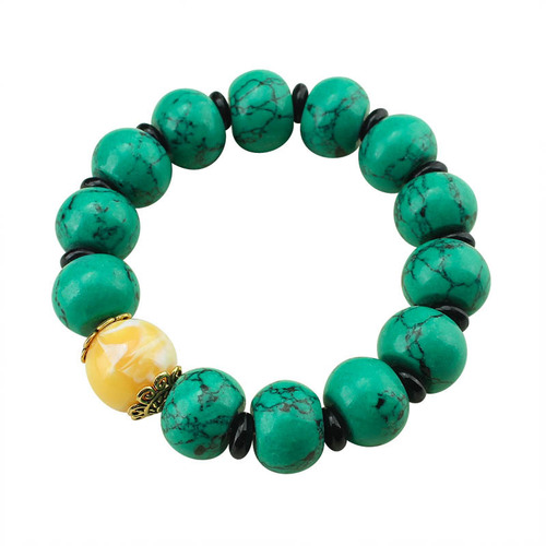 Direct Manufacturer Sale Turquoise Bracelet for Men and Women, Old Style Cylinder Beads Single Loop Antique Jewelry Necklace Retro Couple Accessory Wholesale