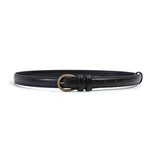 Minimalist versatile small leather belt for women, denim waist belt, belt, Instagram style, Korean version, thin retro decorated dress, suit
