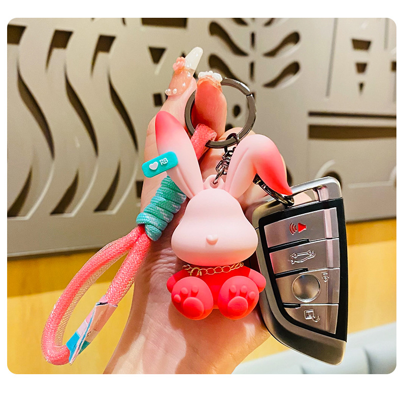 1 Piece Cartoon Style Rabbit Pvc Unisex Bag Pendant Keychain display picture 4