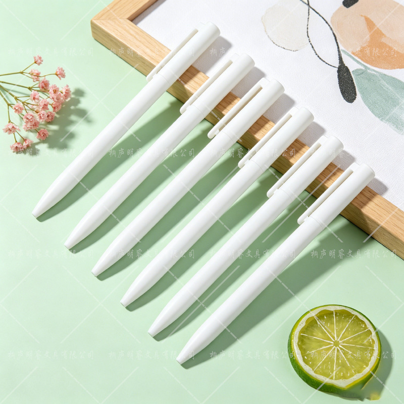 In-Stock Mingrui Same Model Gel Pens with Logo Printing, White Quick-Drying, Super Writing Capacity, Retractable Pens, Pack of 10 In-Stock Mingrui Same Model Gel Pens with Logo Printing, White Quick-Drying, Super Writing Capacity, Retractable Pens, Pack of 10