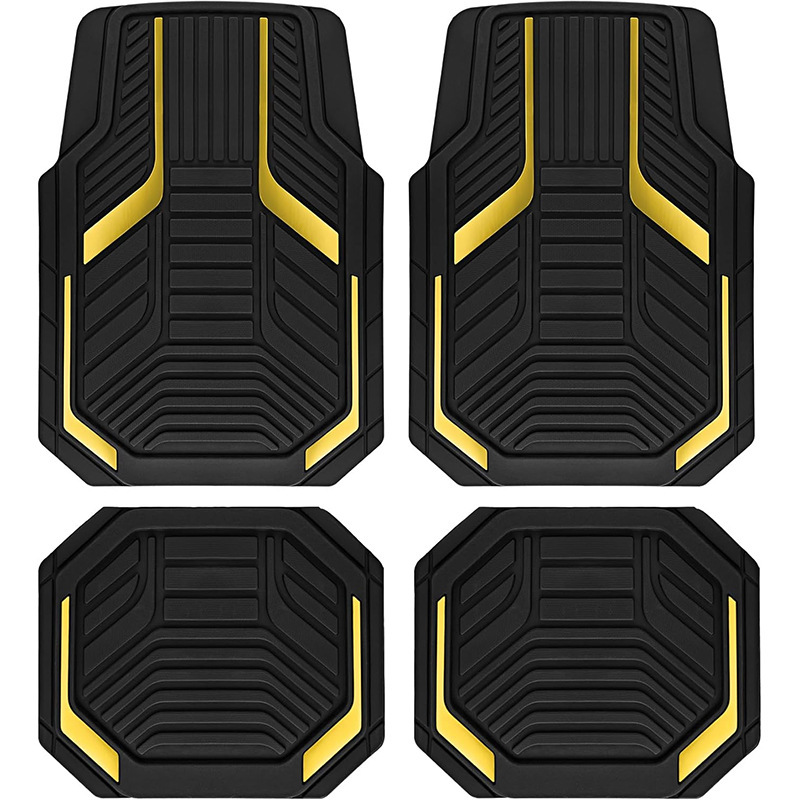 Temu Cross-Border Shipping of American-Style Universal Car Floor Mats That Are Stain-Resistant, Wear-Resistant, and Easy to Care For, Four-Piece Set in Stock