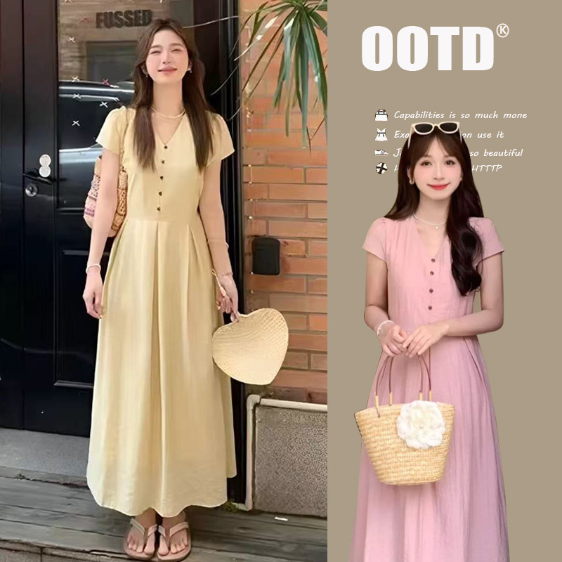2025 Nursing Wear French Waist Short-Sleeved Skirt Nursing Dress Summer New Design Niche Slimming Look 2025 Nursing Wear French Waist Short-Sleeved Skirt Nursing Dress Summer New Design Niche Slimming Look