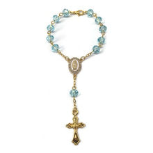 跨境十字架洗礼念珠手链挂饰亚马逊热销手工十字架汽车后视镜挂件