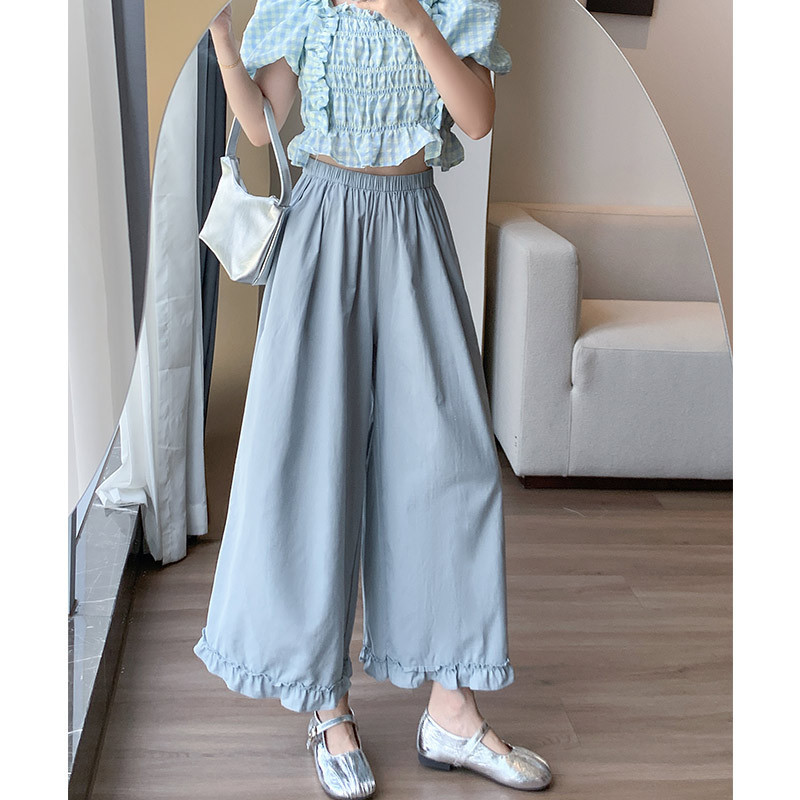 女性用耳飾りアイスシルクワイドレッグパンツ、夏用薄手、大きいサイズ、太mm、カジュアル、万能、ドレープ感、9点山本スカート|undefined