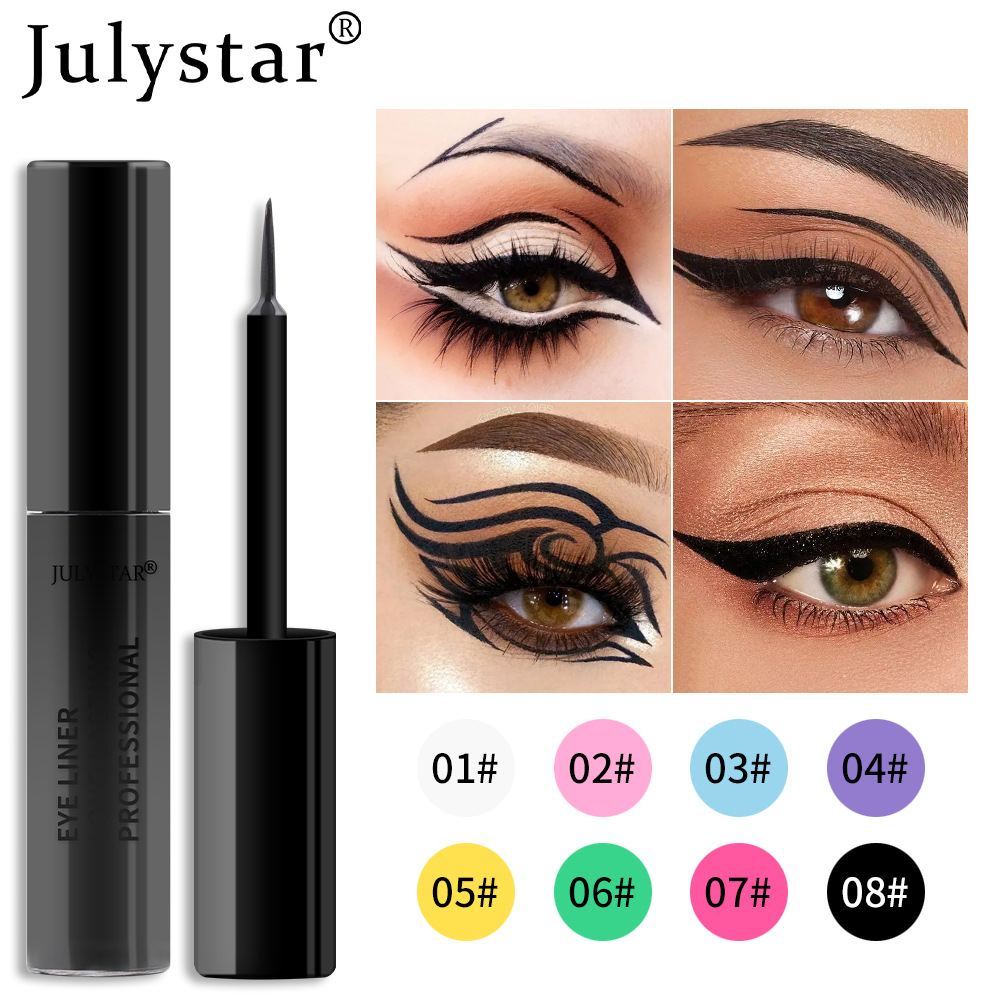 julystar Cross-border Halloween Beauty Eyeliner Liquid Cross-border Colored Waterproof, Oil-Proof and non-smudging Eyeliner Pen wholesale undefined