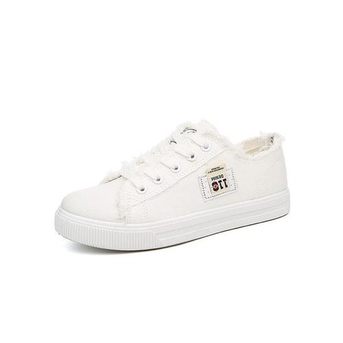Women's Spring and Summer Canvas Shoes, White Shoes, Korean Style, Breathable Flat Student Shoes, Versatile Loafers, Fashion Shoes