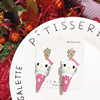 Food play, earrings for ice cream, European style, silver 925 sample