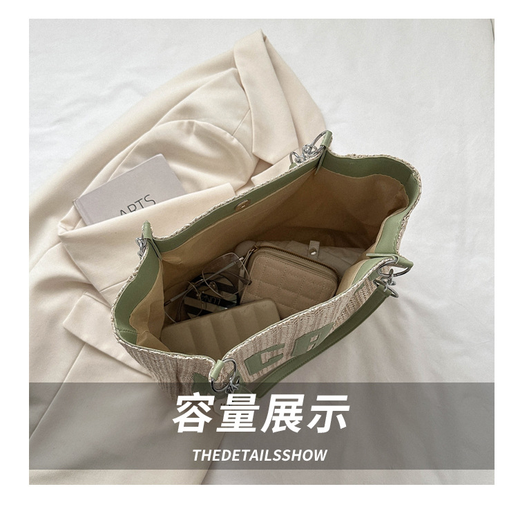 Large capacity fashion tote bag 2025 new style this year's popular woven single-shoulder bag underarm letter handbag wholesale undefined