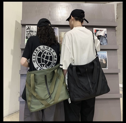 Hong Kong fashion cool motorcycle unisex webbing portable large bag  Japanese and Korean ins casual shoulder bag wholesale