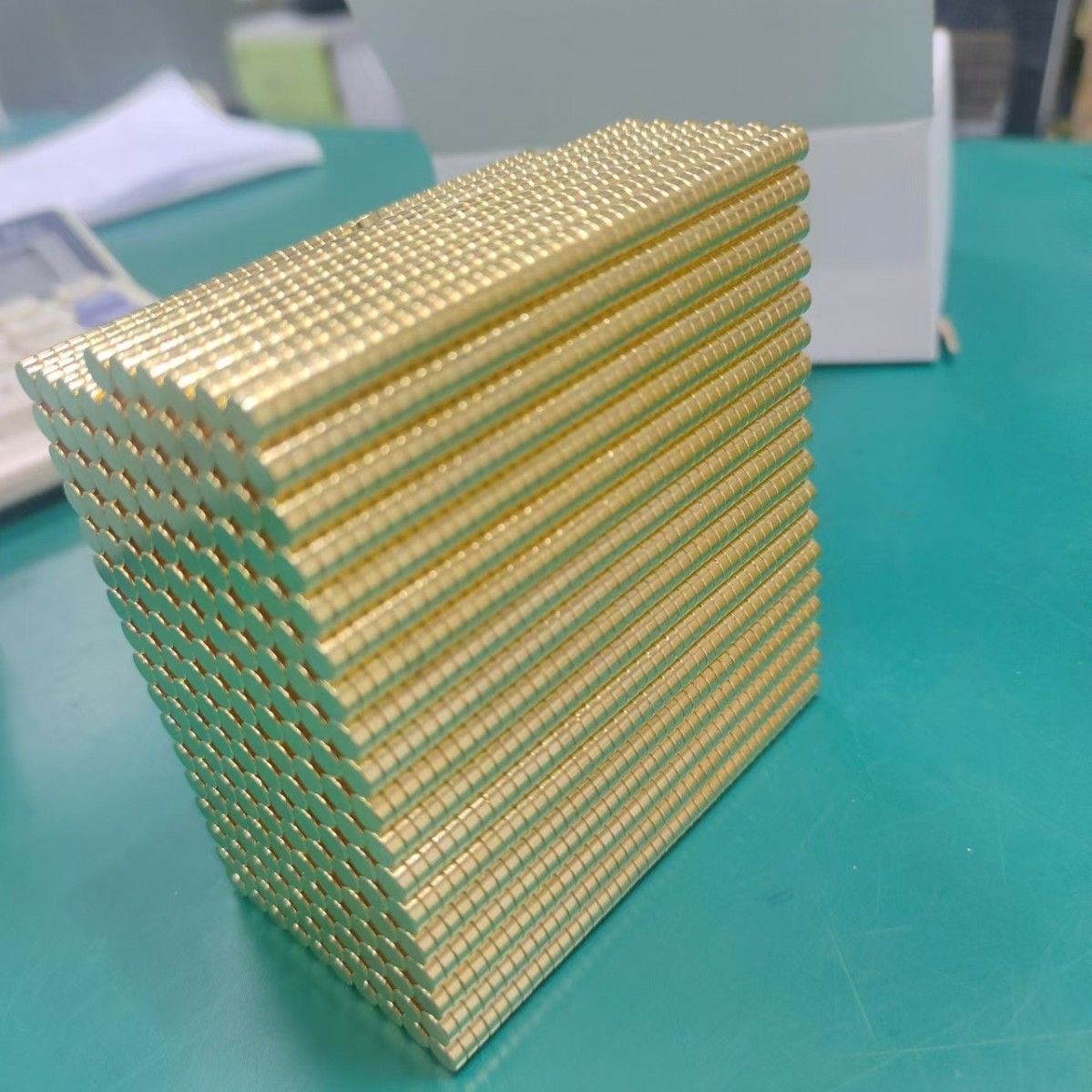 圆形金色磁铁镀金黄金玫瑰金磁石木盒亚克力相框象棋钕铁硼磁钢