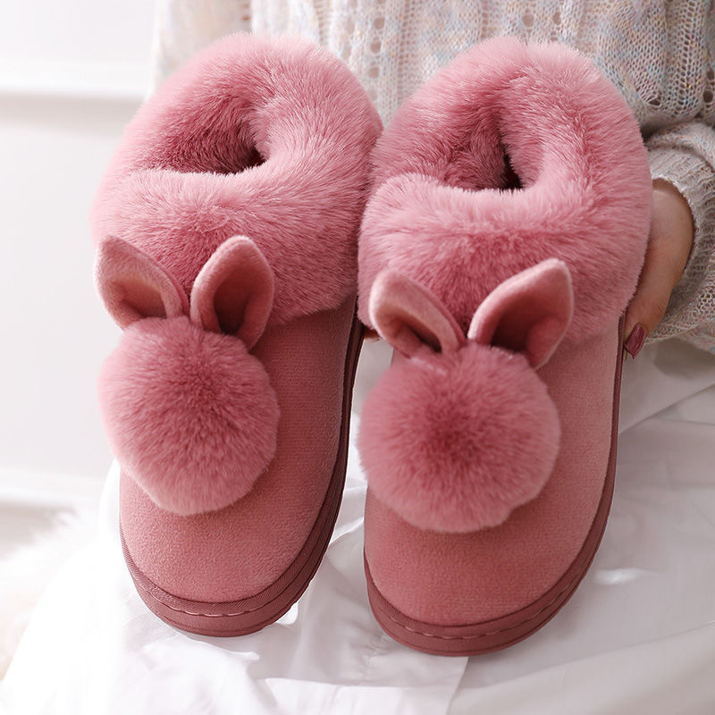 Cixi Cotton Slippers for Women in Winter for Home Use Indoor Non-Slip Home Warm Couple Winter Bag Heel Cotton Shoes Plush Men