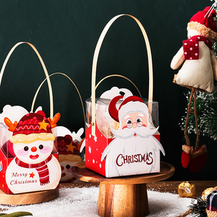 New Christmas peace fruit portable gift box apple candy chocolate transparent creative packaging box empty box wholesale