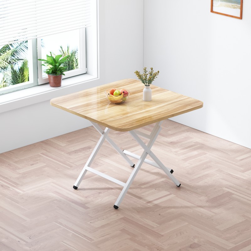 Mesa plegable, mesa de comedor casera, mesa de comedor portátil simple, mesa cuadrada de alquiler, mesa cuadrada simple de comedor