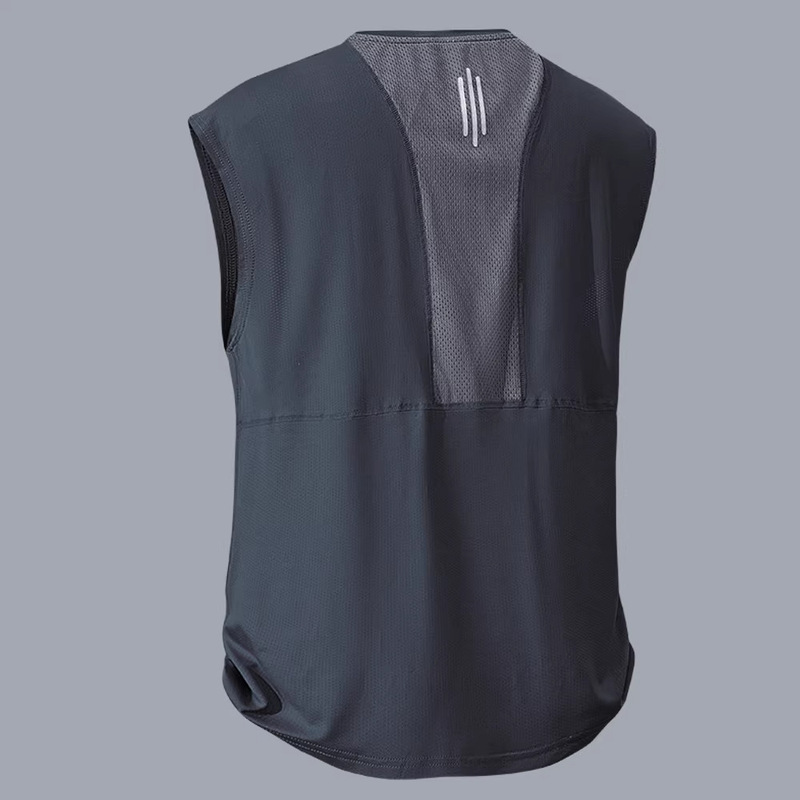 Ice Silk Sports Vest Men's Sleeveless T-Shirt Summer Thin Breathable Vest Basketball Training Fitness Running Quick-Drying Clothing Ice Silk Sports Vest Men's Sleeveless T-Shirt Summer Thin Breathable Vest Basketball Training Fitness Running Quick-Drying Clothing