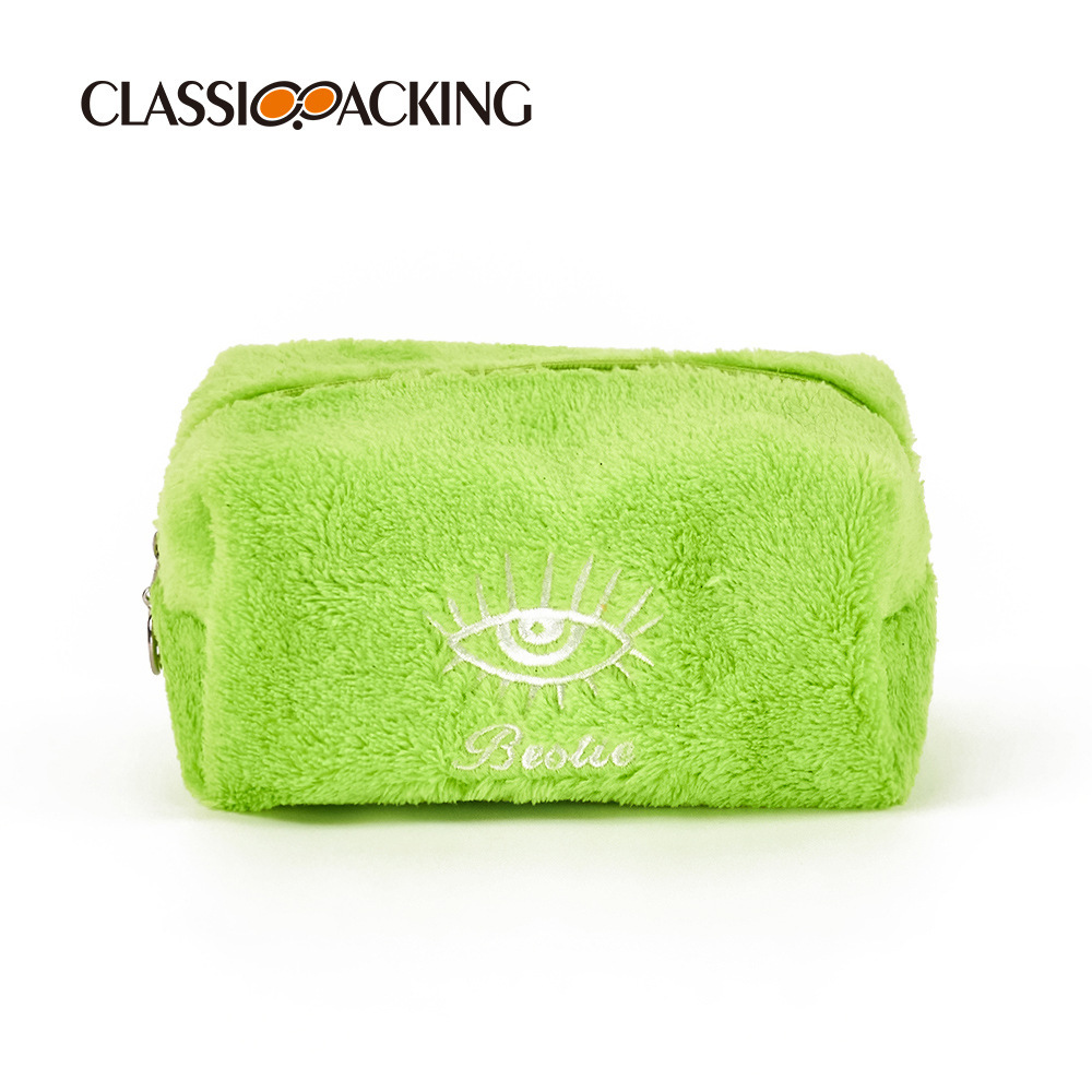 Estilo japonés ins 2025 nueva bolsa de cosméticos de felpa, capacidad simple, bolsa de almacenamiento multifuncional, LOGO imprimible