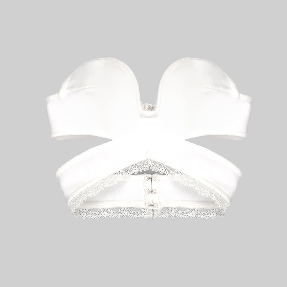 Blusa blanca de encaje elástico bajo con cuello de encaje, pantalones abiertos de cuero sintético con aberturas, conjunto sexy elástico de dos piezas, traje informal