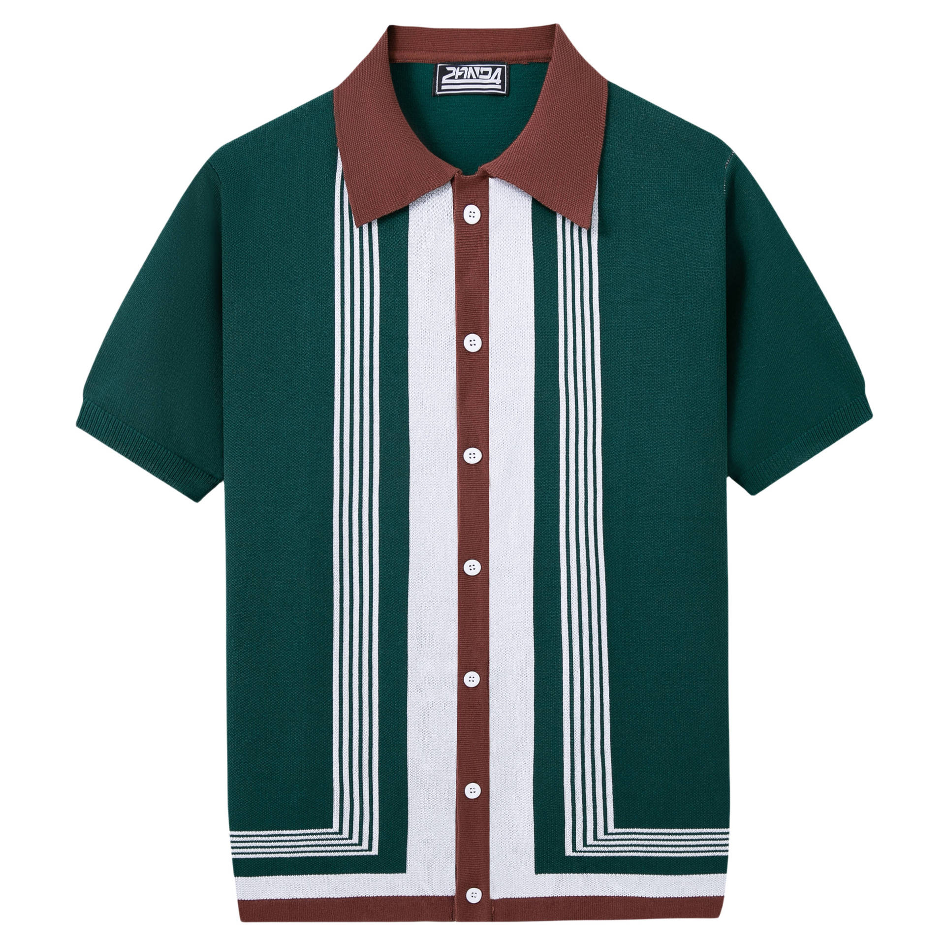 Men's Summer Cool Silk Cardigan Knitwear European and American Export New Stripesd Jacquard Business Polo Shirt Sy0143