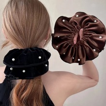 新款秋冬丝绒钉珠大肠发圈高弹力绒面丸子头发绳韩版马尾头绳发饰