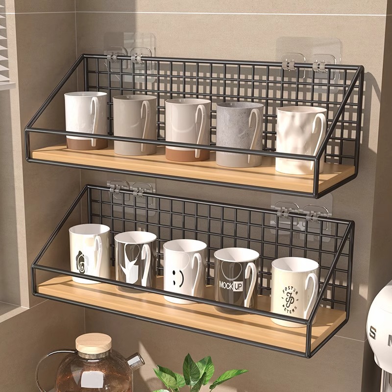 Portavasos montado en la pared taza de agua sin perforación estante para taza de café taza de té en la pared