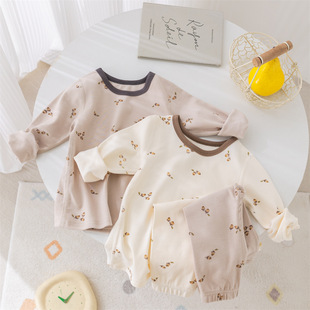 Children's pajamas cotton Class A pajamas suit boys and girls baby homewear ins Korean style pajamas suit