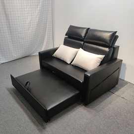 香港热卖款小户型多功能推拉两用皮艺沙发床 公寓客厅可折叠沙发