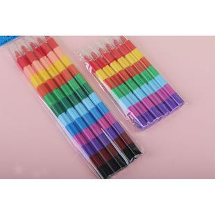 Seven Color Mosaic Crayon Children's Painting DIY Art Supplies Party Brush Accessories 12 Color Building Blocks Mosaic Crayon