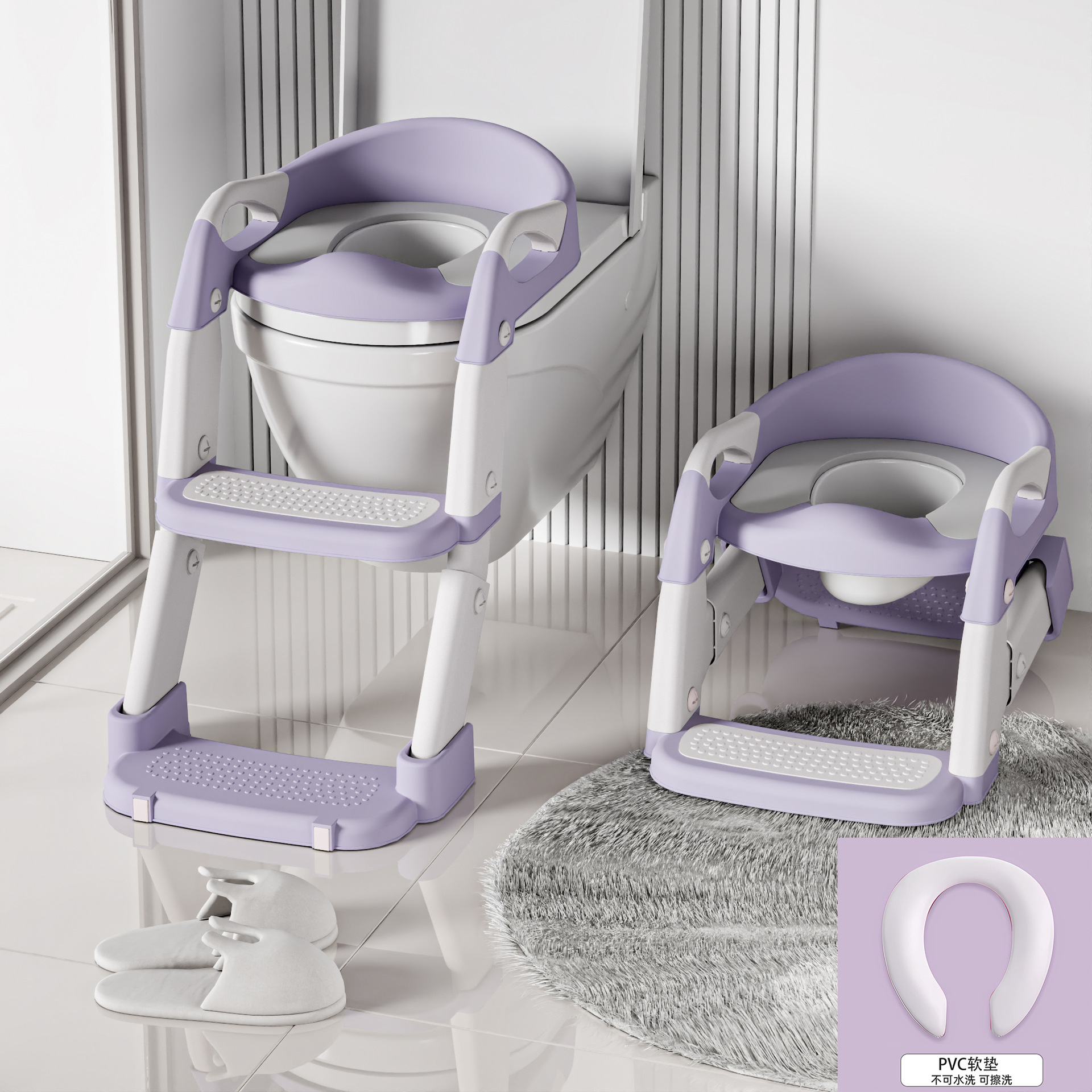 Fábrica al por mayor de los niños escalera aseo bebé anillo infantil bebé escalera plegable inodoro
